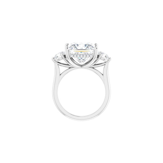 Square Three-Stone Engagement Ring Semi-Mount - gallery - Series 124744