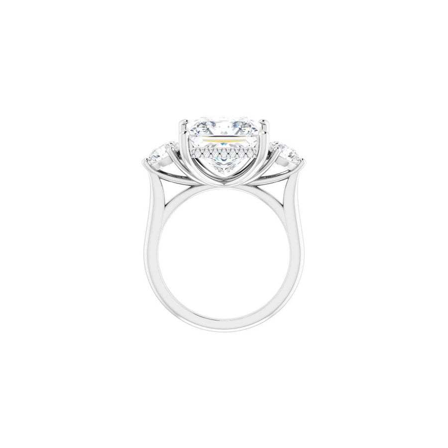 Square Three-Stone Engagement Ring Semi-Mount - gallery - Series 124744