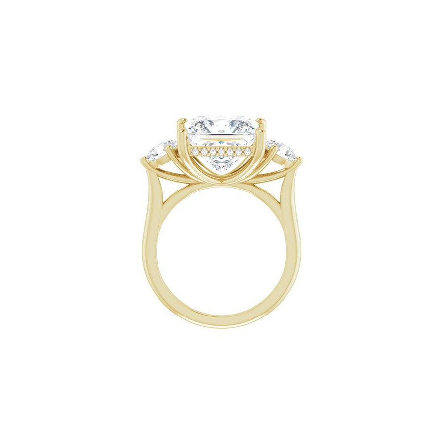 Square Three-Stone Engagement Ring Semi-Mount - gallery - Series 124744