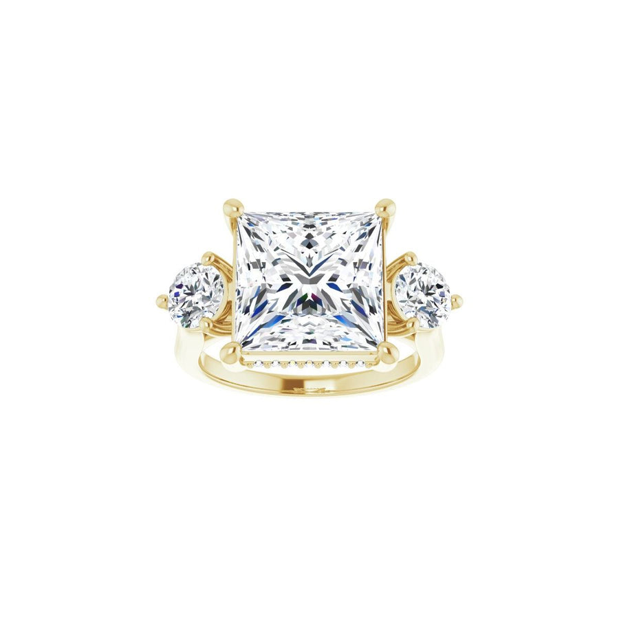 Square Three-Stone Engagement Ring Semi-Mount - gallery - Series 124744