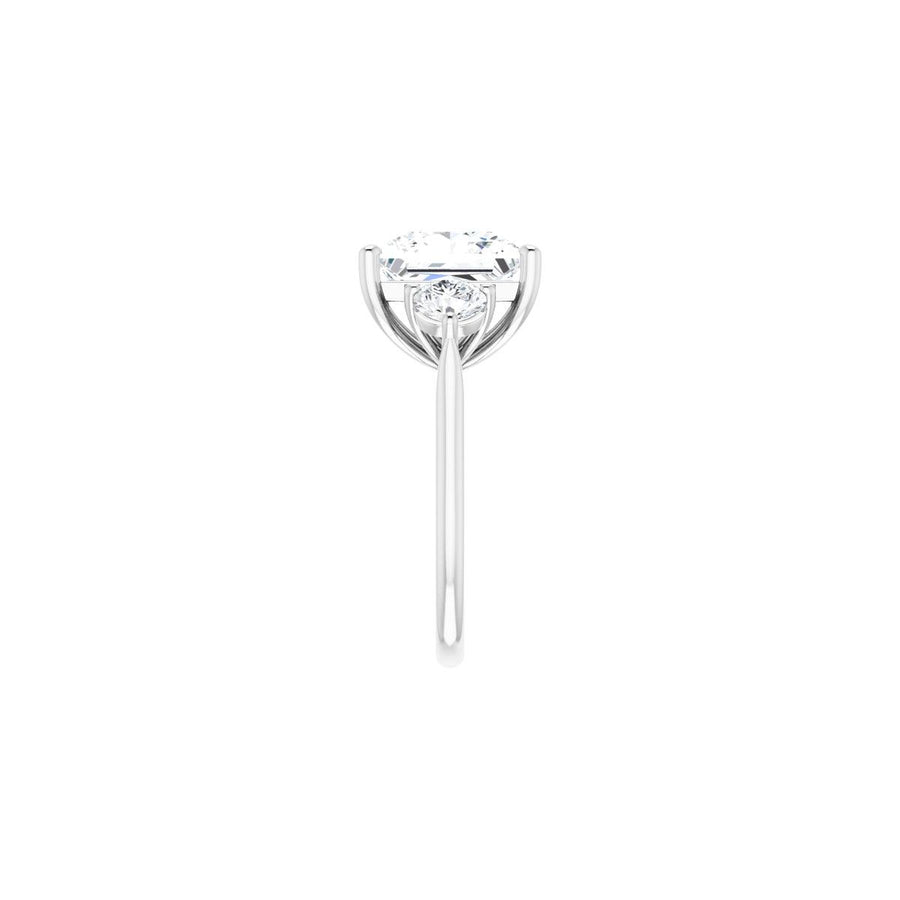 Square Three-Stone Engagement Ring Semi-Mount - gallery - Series 124744