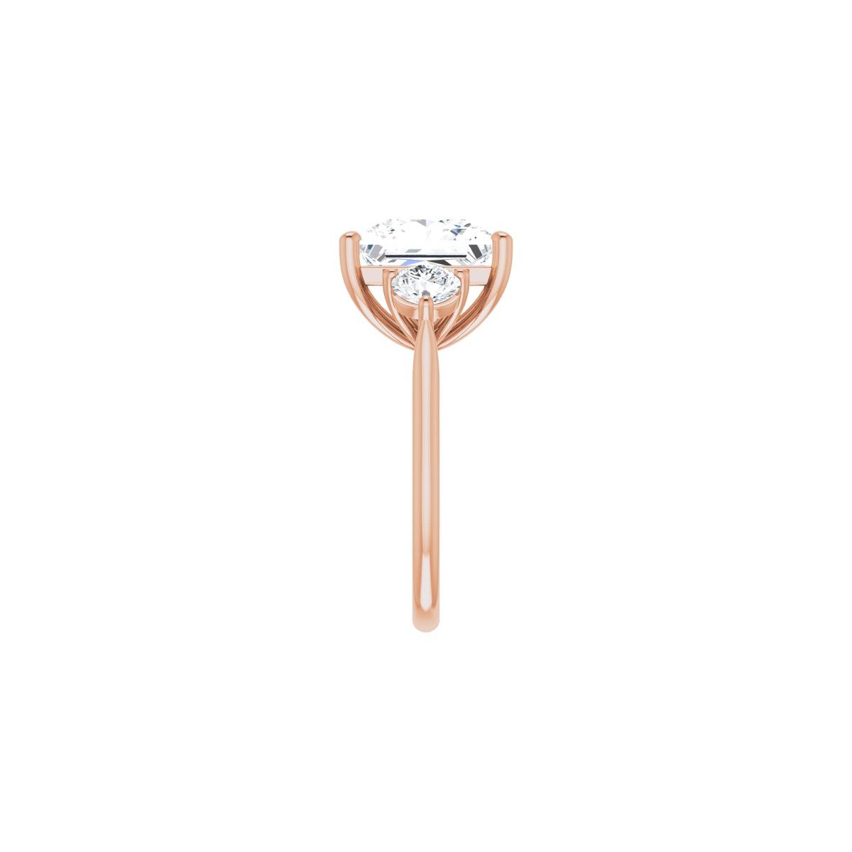 Square Three-Stone Engagement Ring Semi-Mount - gallery - Series 124744