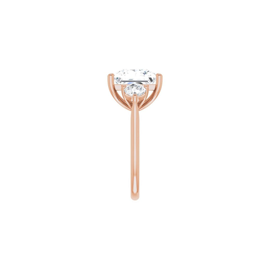 Square Three-Stone Engagement Ring Semi-Mount - gallery - Series 124744