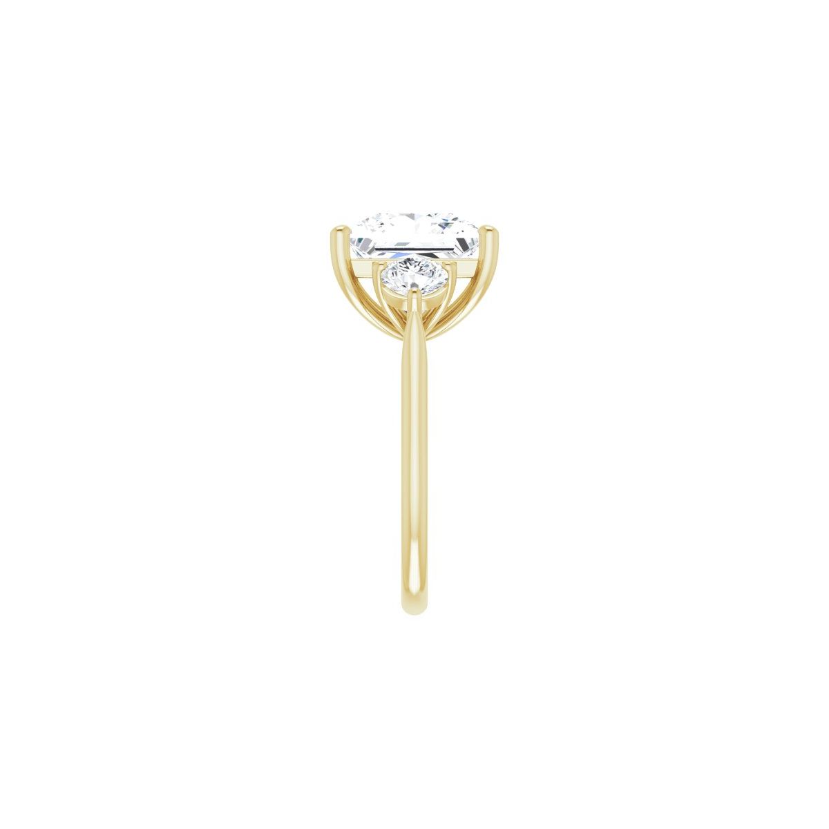 Square Three-Stone Engagement Ring Semi-Mount - gallery - Series 124744