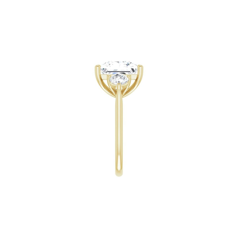 Square Three-Stone Engagement Ring Semi-Mount - gallery - Series 124744