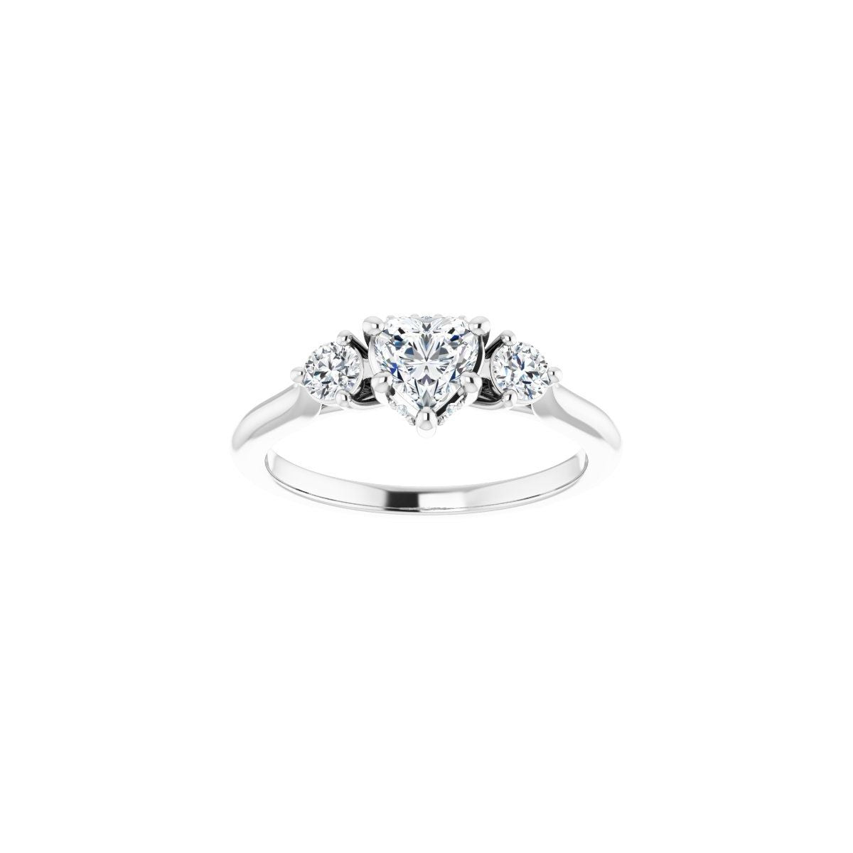 Heart Three-Stone Engagement Ring Semi-Mount - gallery - Series 124744