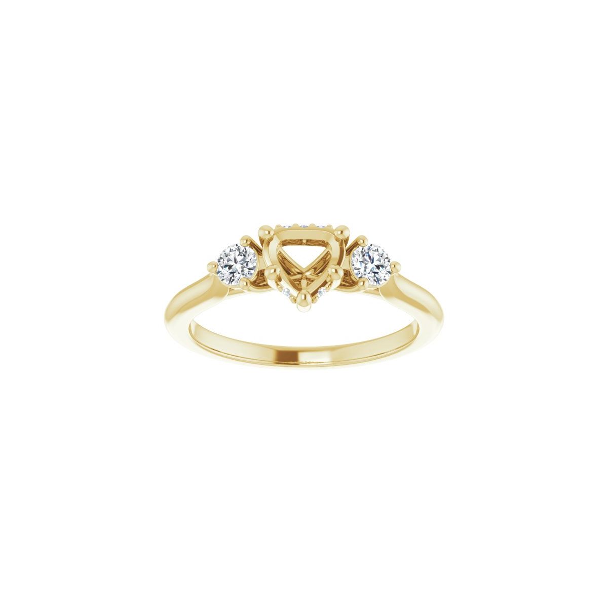 Heart Three-Stone Engagement Ring Semi-Mount - gallery - Series 124744