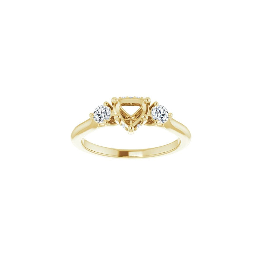 Heart Three-Stone Engagement Ring Semi-Mount - gallery - Series 124744