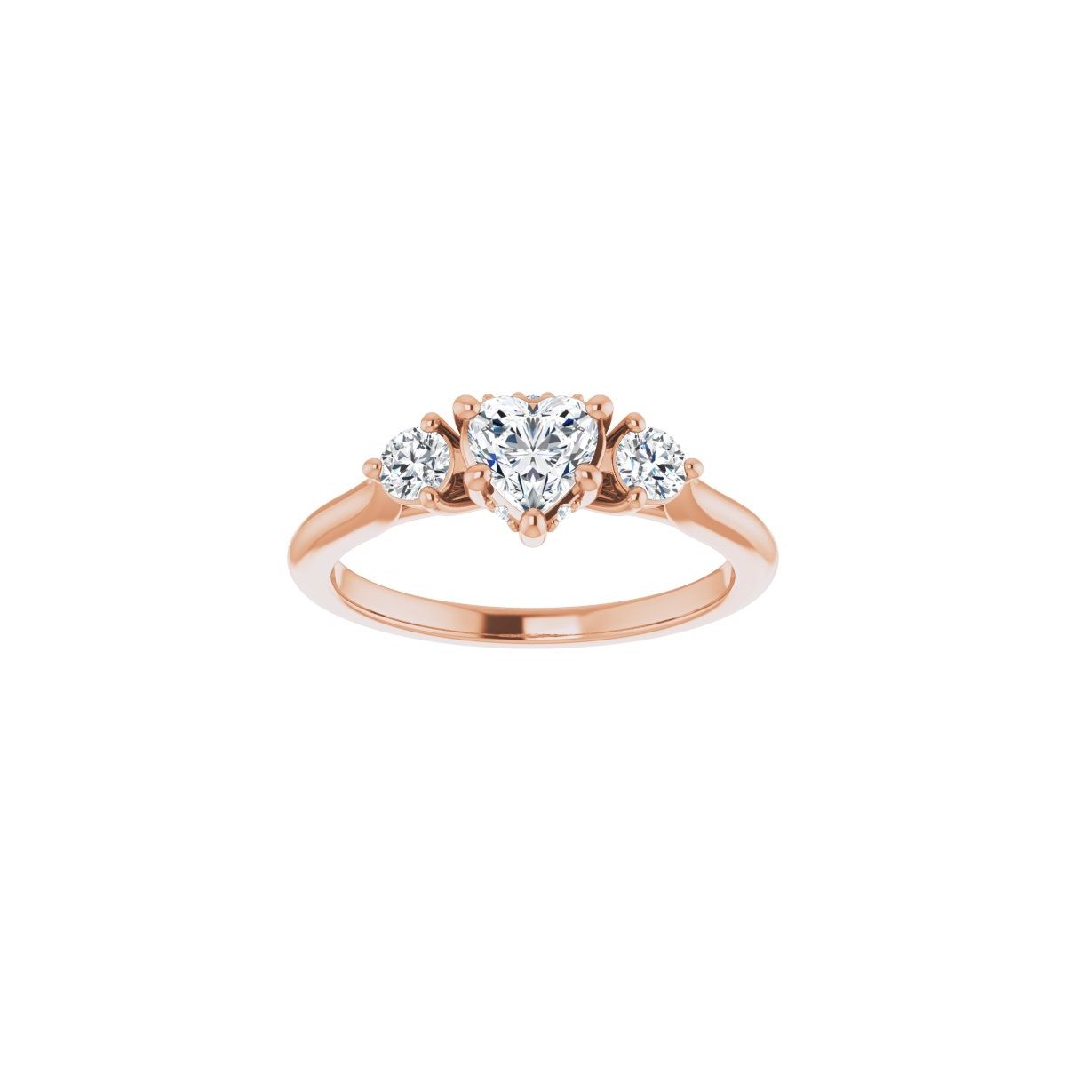 Heart Three-Stone Engagement Ring Semi-Mount - gallery - Series 124744
