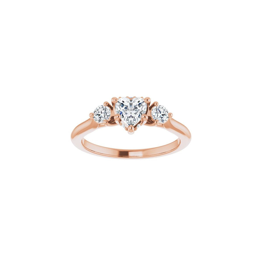 Heart Three-Stone Engagement Ring Semi-Mount - gallery - Series 124744