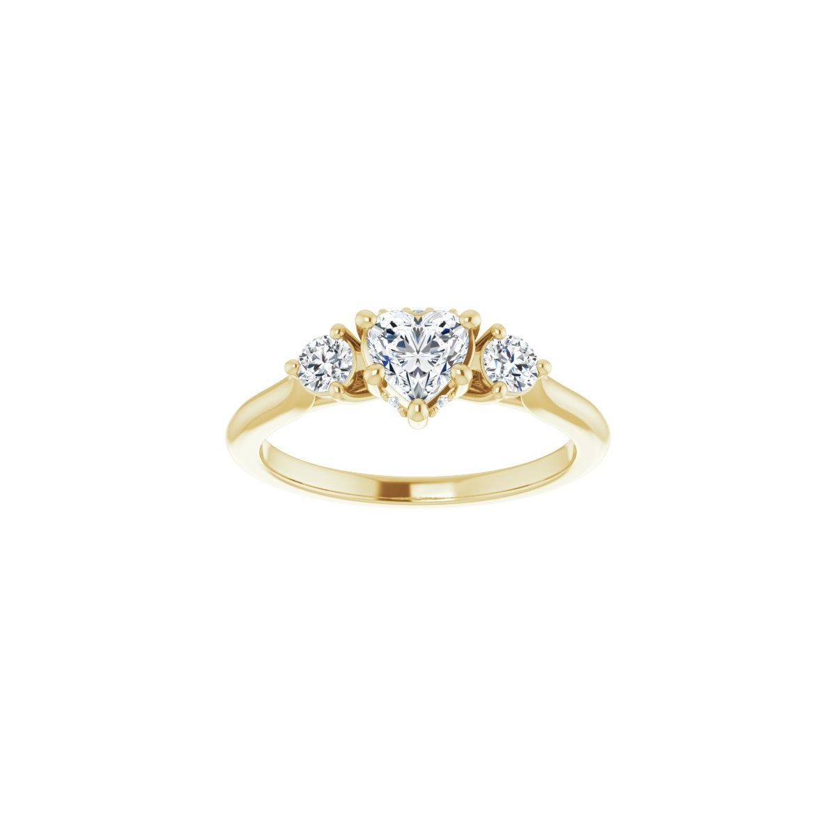 Heart Three-Stone Engagement Ring Semi-Mount - gallery - Series 124744