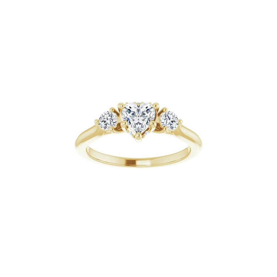 Heart Three-Stone Engagement Ring Semi-Mount - gallery - Series 124744