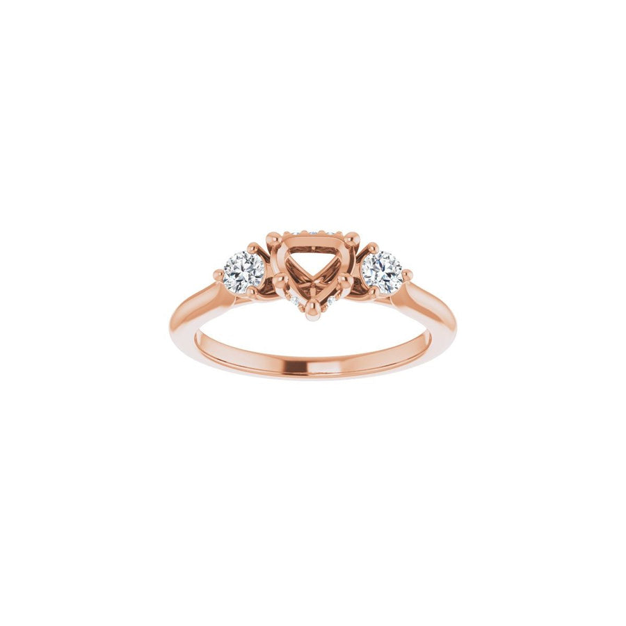 Heart Three-Stone Engagement Ring Semi-Mount - gallery - Series 124744