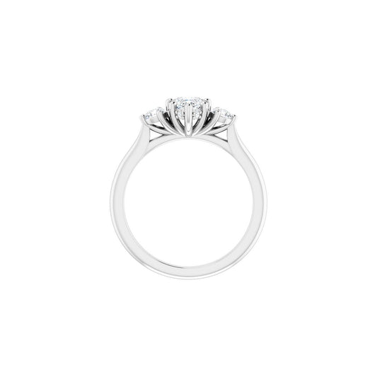 Heart Three-Stone Engagement Ring Semi-Mount - gallery - Series 124744
