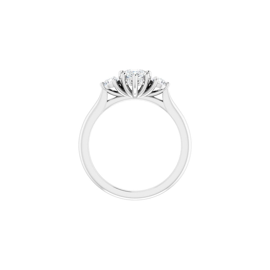 Heart Three-Stone Engagement Ring Semi-Mount - gallery - Series 124744