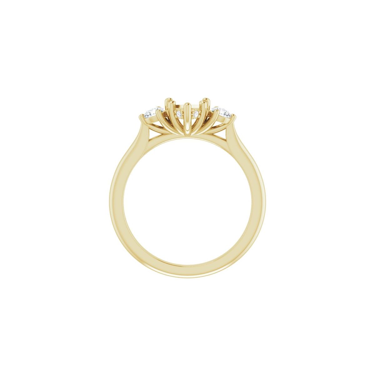 Heart Three-Stone Engagement Ring Semi-Mount - gallery - Series 124744