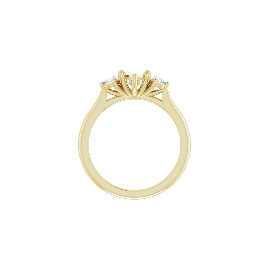 Heart Three-Stone Engagement Ring Semi-Mount - gallery - Series 124744