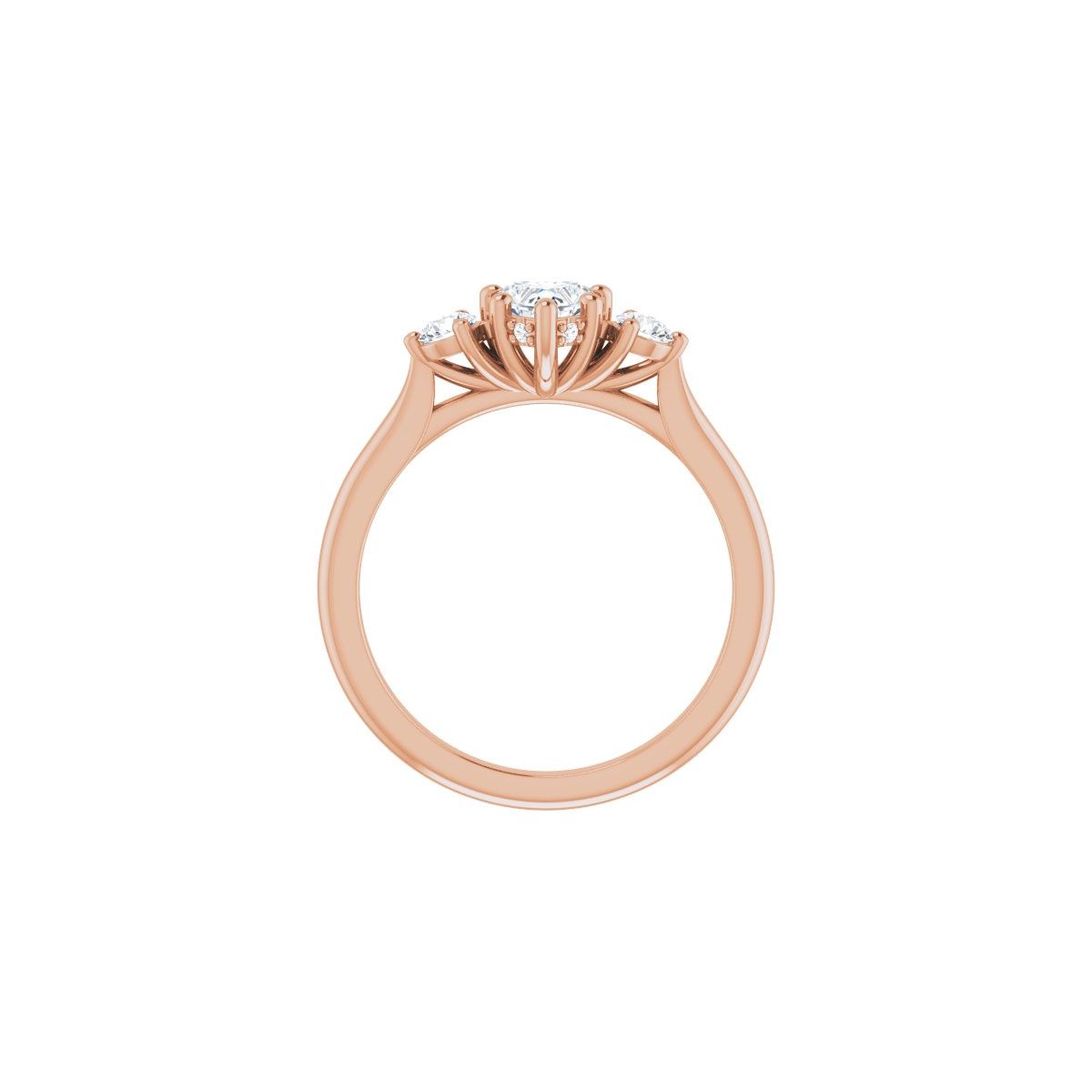 Heart Three-Stone Engagement Ring Semi-Mount - gallery - Series 124744