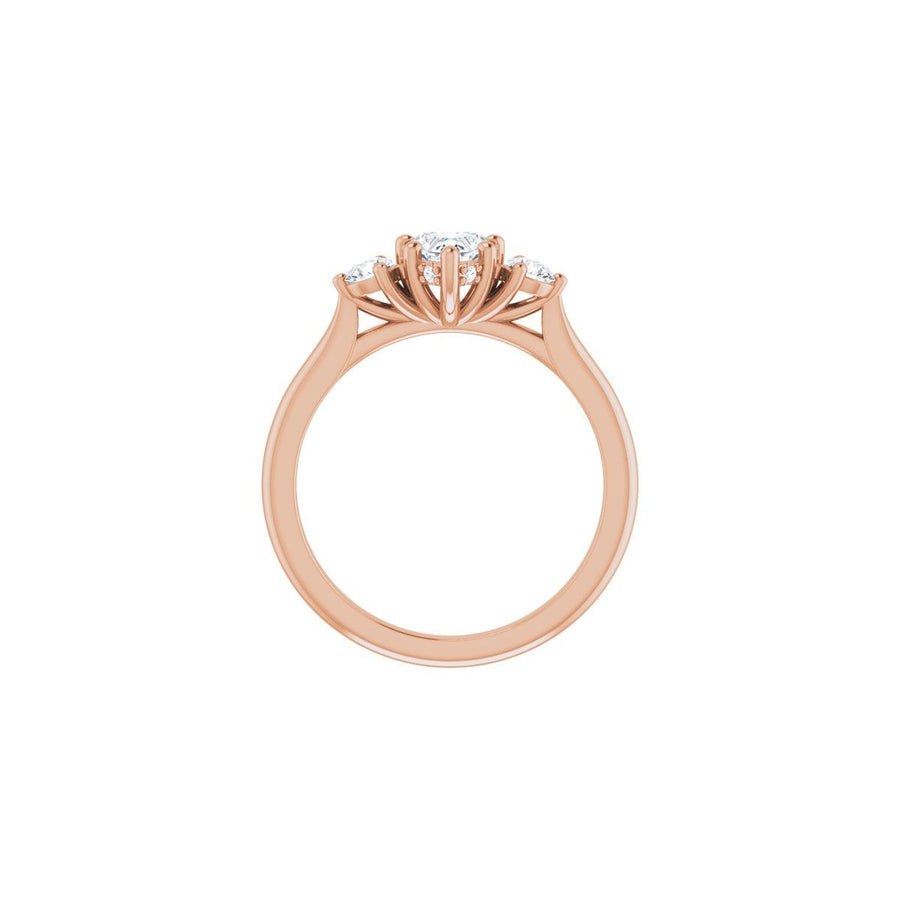 Heart Three-Stone Engagement Ring Semi-Mount - gallery - Series 124744