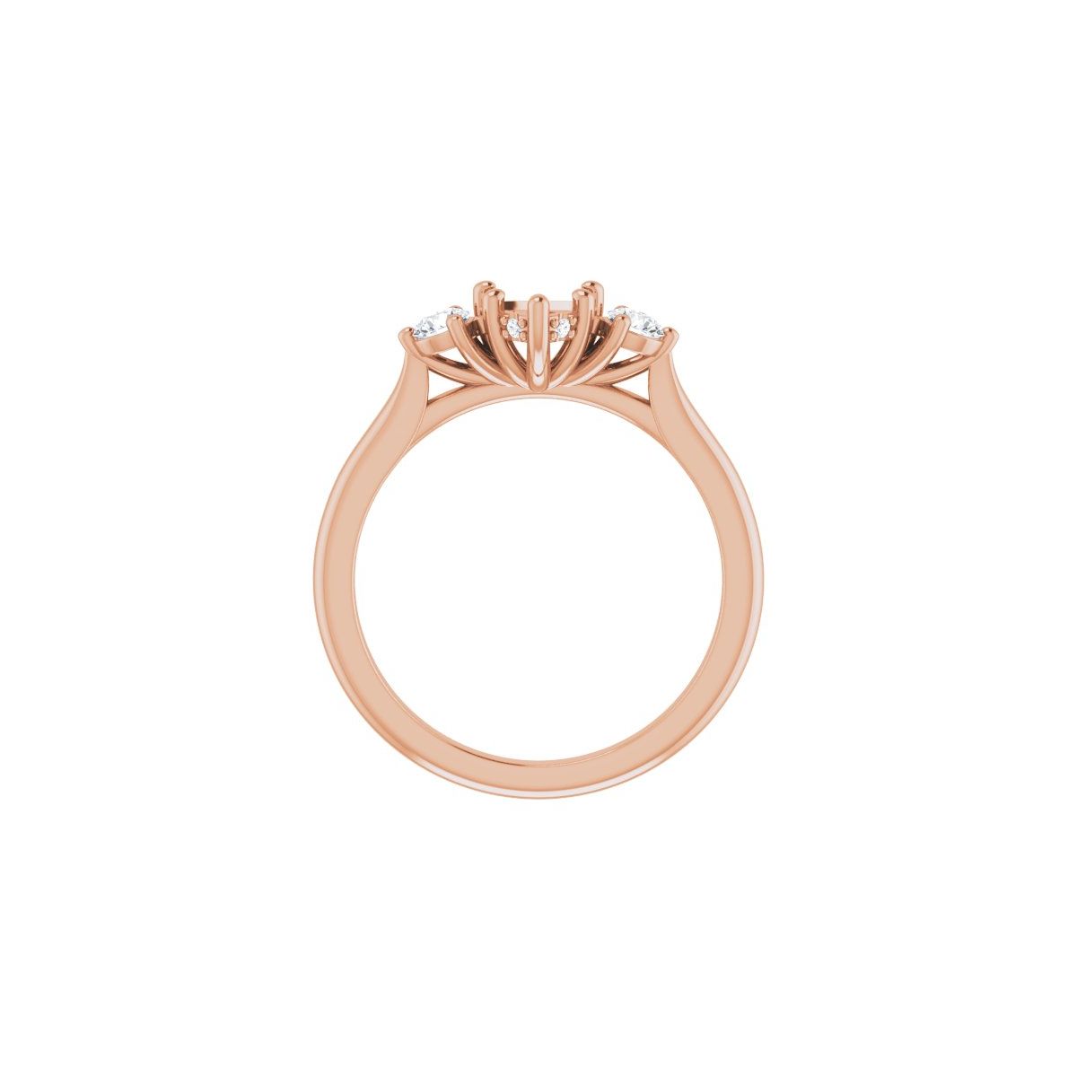 Heart Three-Stone Engagement Ring Semi-Mount - gallery - Series 124744