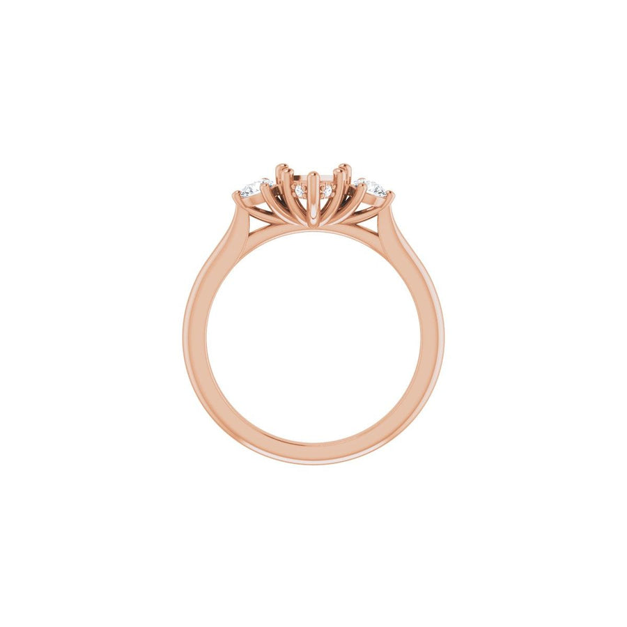 Heart Three-Stone Engagement Ring Semi-Mount - gallery - Series 124744