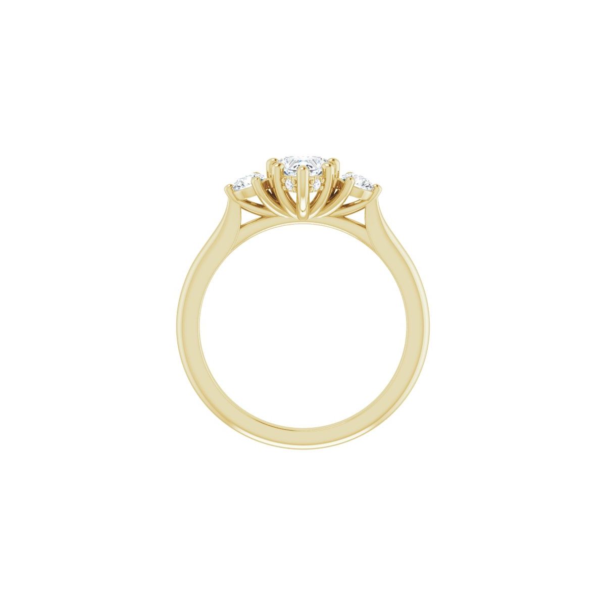 Heart Three-Stone Engagement Ring Semi-Mount - gallery - Series 124744
