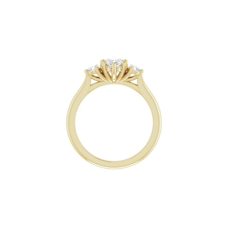 Heart Three-Stone Engagement Ring Semi-Mount - gallery - Series 124744