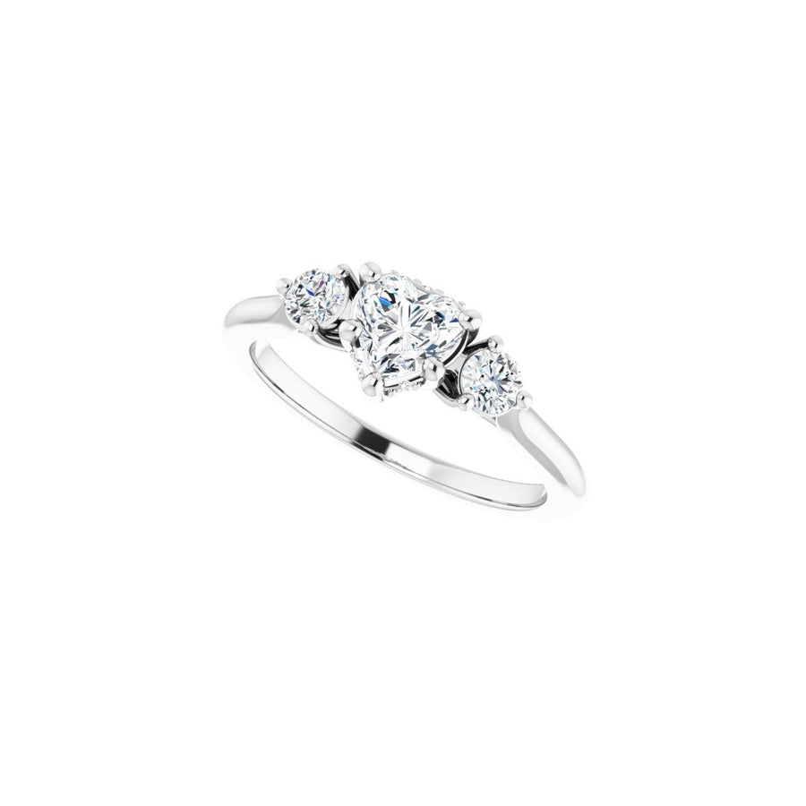 Heart Three-Stone Engagement Ring Semi-Mount - gallery - Series 124744