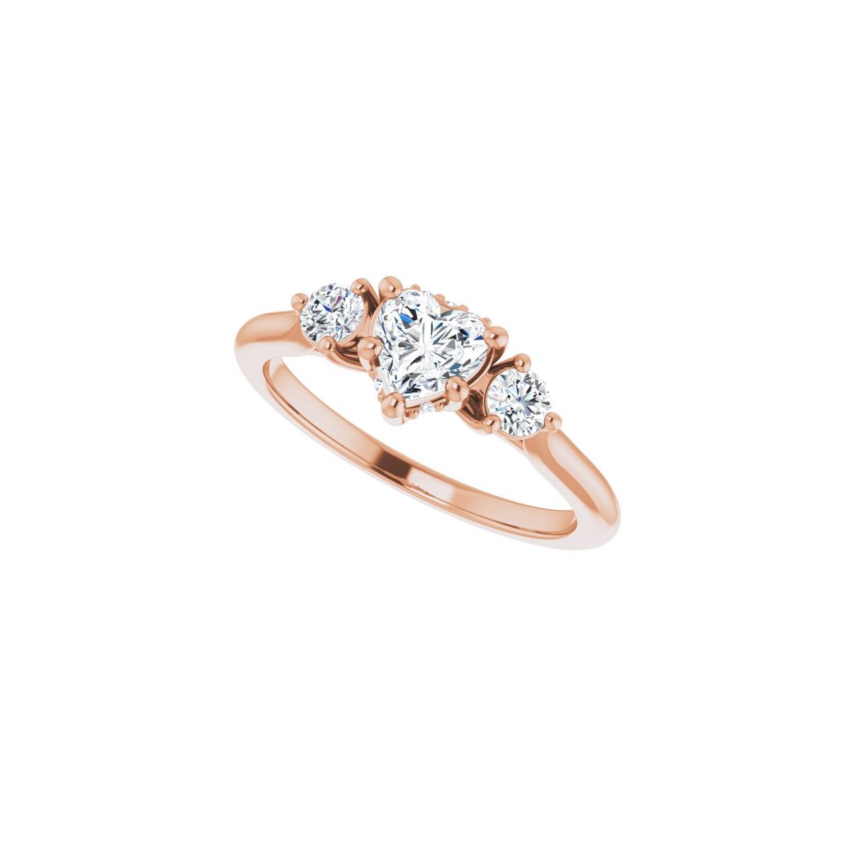 Heart Three-Stone Engagement Ring Semi-Mount - gallery - Series 124744