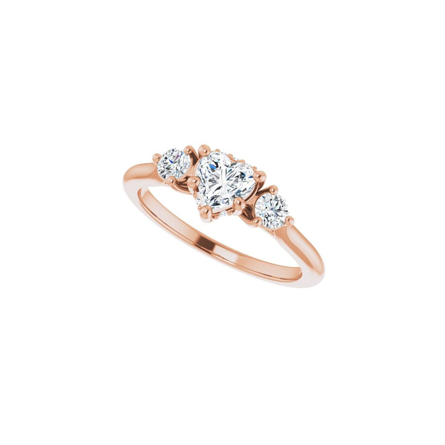 Heart Three-Stone Engagement Ring Semi-Mount - gallery - Series 124744