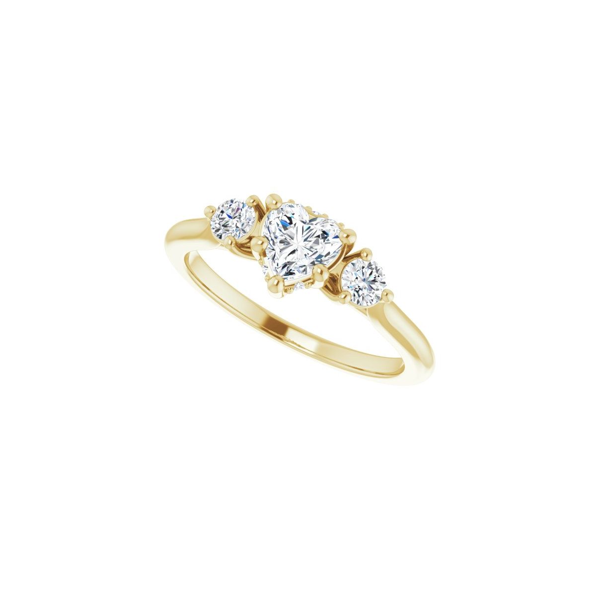 Heart Three-Stone Engagement Ring Semi-Mount - gallery - Series 124744