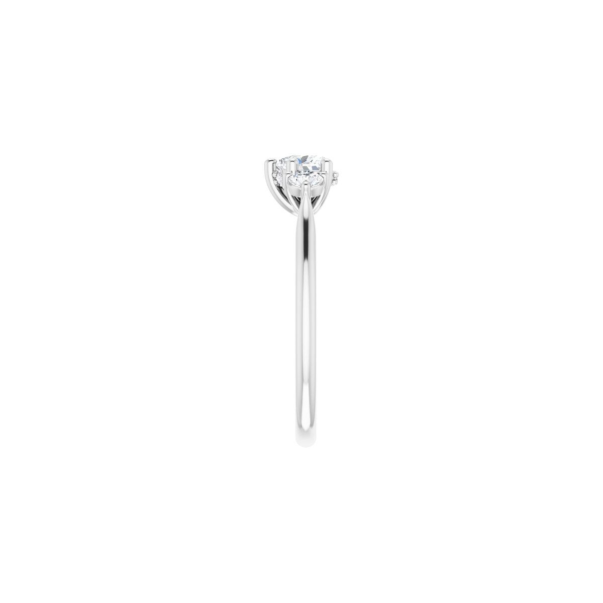 Heart Three-Stone Engagement Ring Semi-Mount - gallery - Series 124744