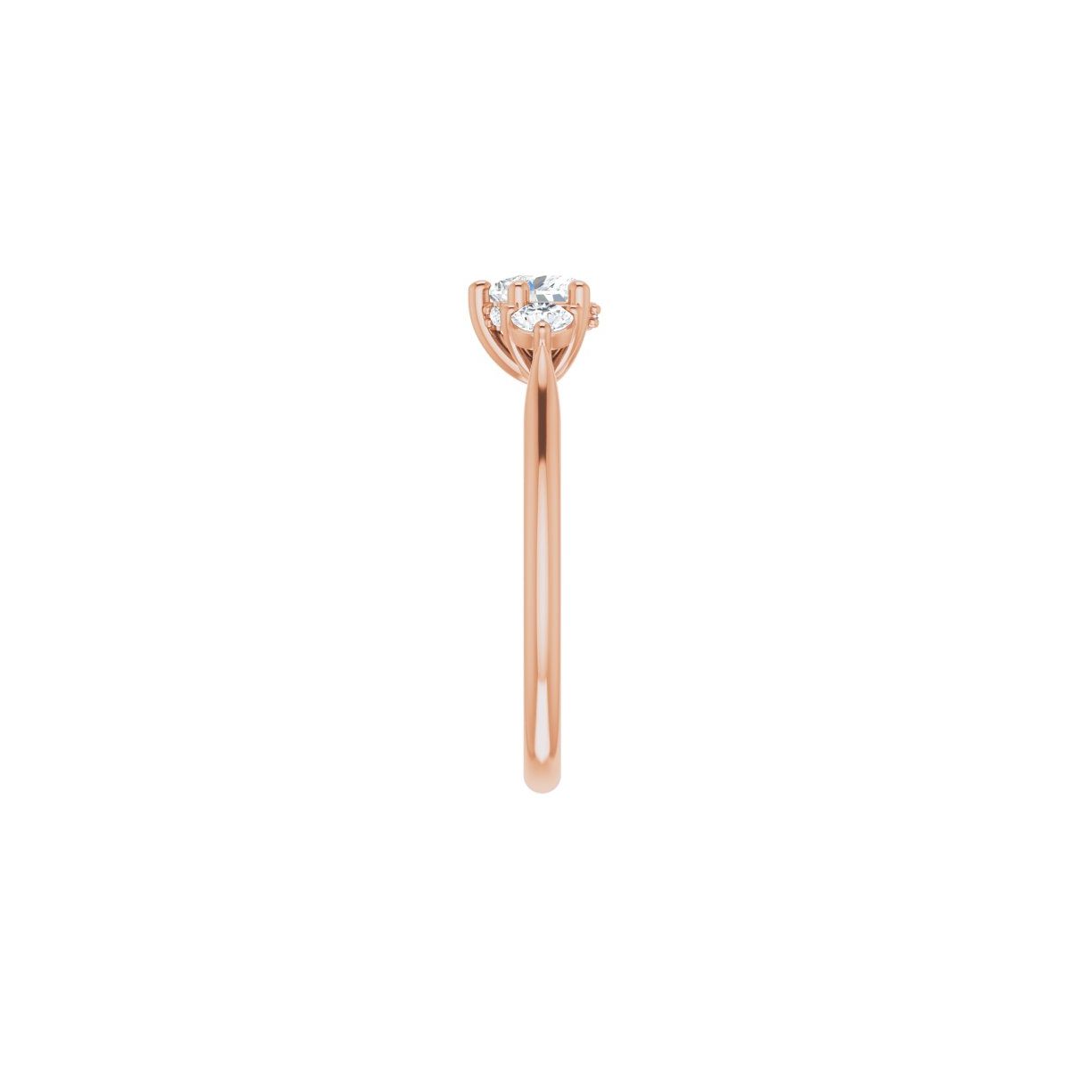 Heart Three-Stone Engagement Ring Semi-Mount - gallery - Series 124744