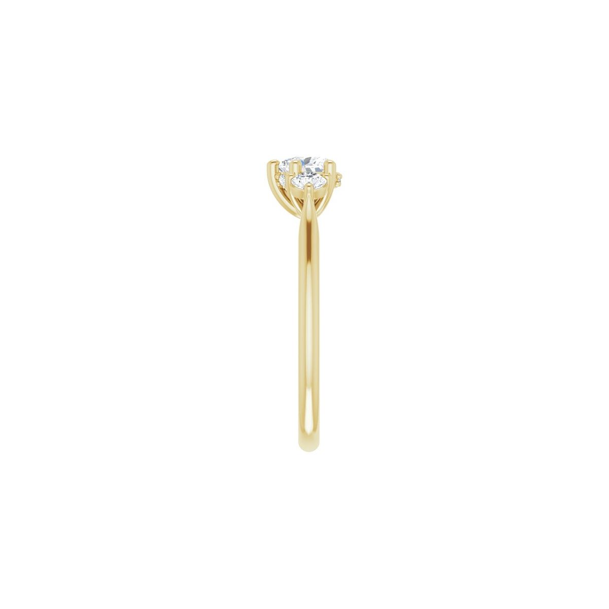 Heart Three-Stone Engagement Ring Semi-Mount - gallery - Series 124744