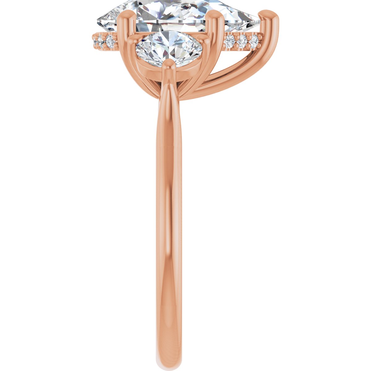 Pear Three-Stone Engagement Ring Semi-Mount - gallery - Series 124744
