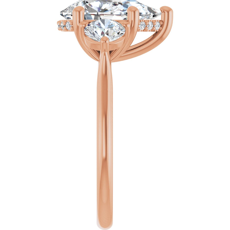 Pear Three-Stone Engagement Ring Semi-Mount - gallery - Series 124744