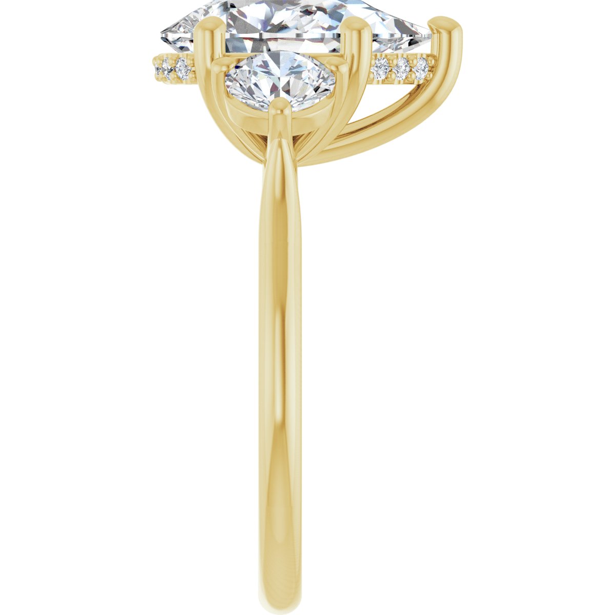 Pear Three-Stone Engagement Ring Semi-Mount - gallery - Series 124744