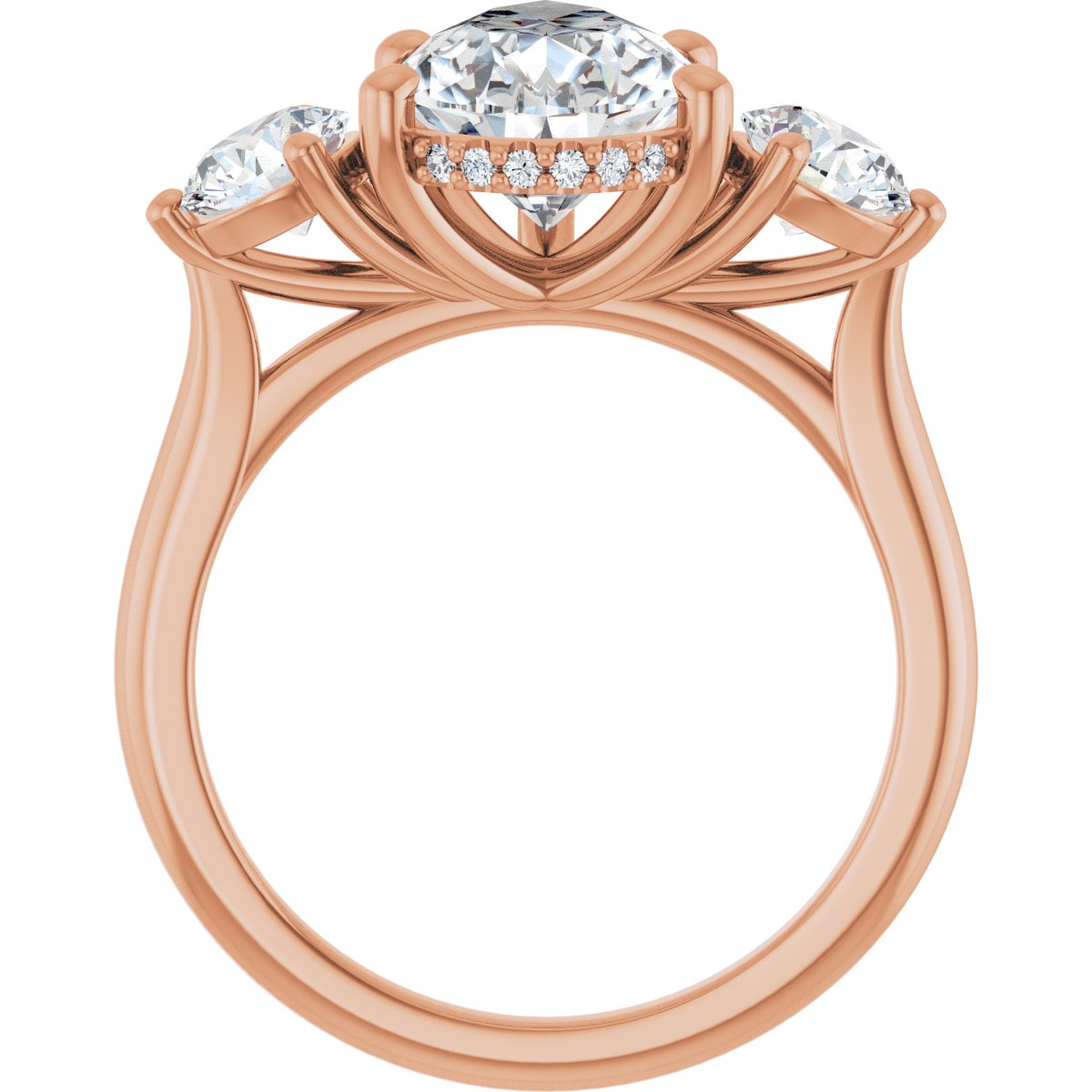 Pear Three-Stone Engagement Ring Semi-Mount - gallery - Series 124744