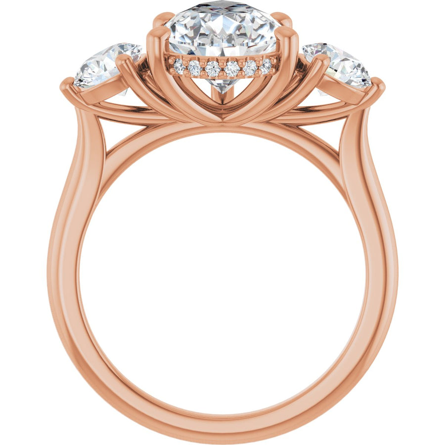 Pear Three-Stone Engagement Ring Semi-Mount - gallery - Series 124744