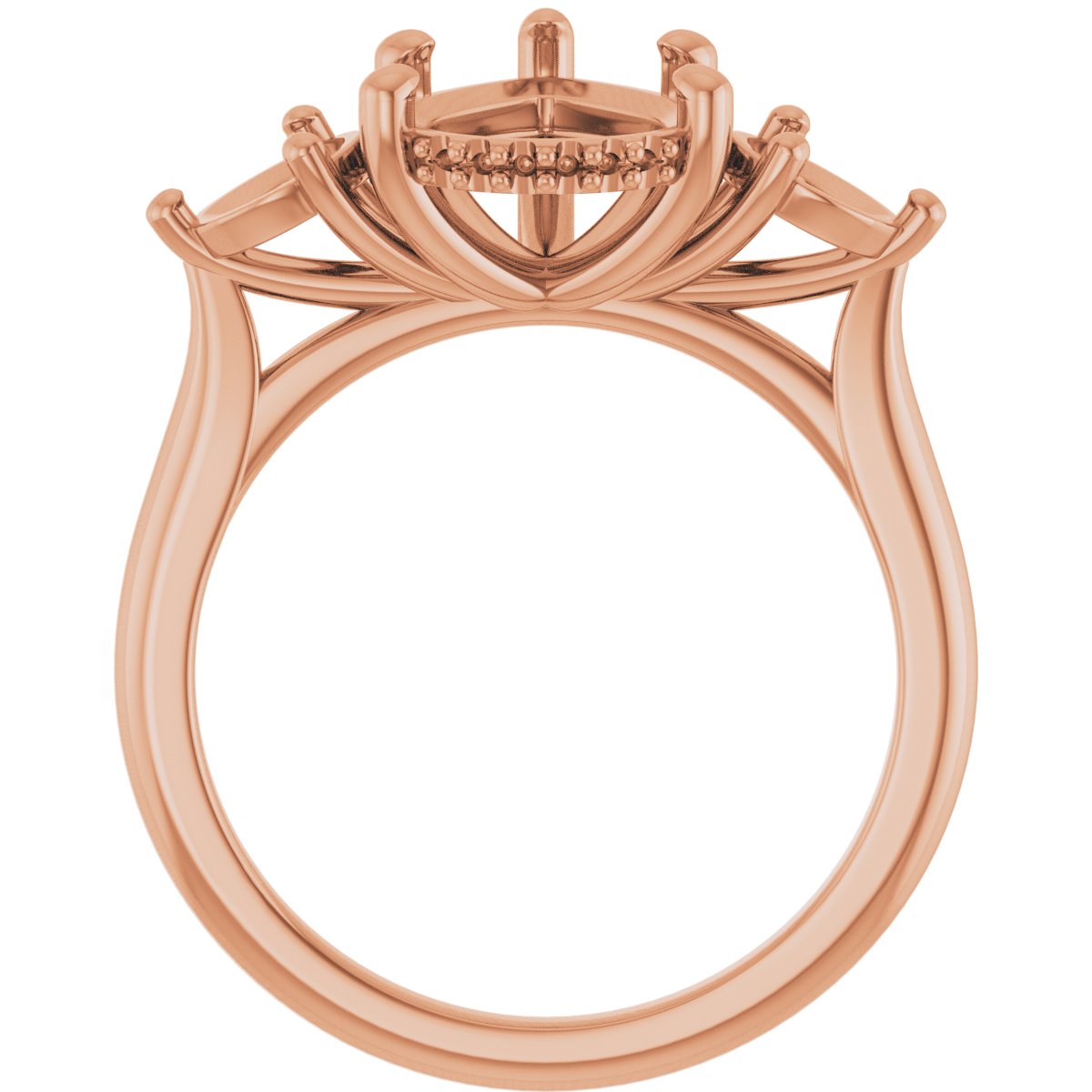Pear Three-Stone Engagement Ring Semi-Mount - gallery - Series 124744