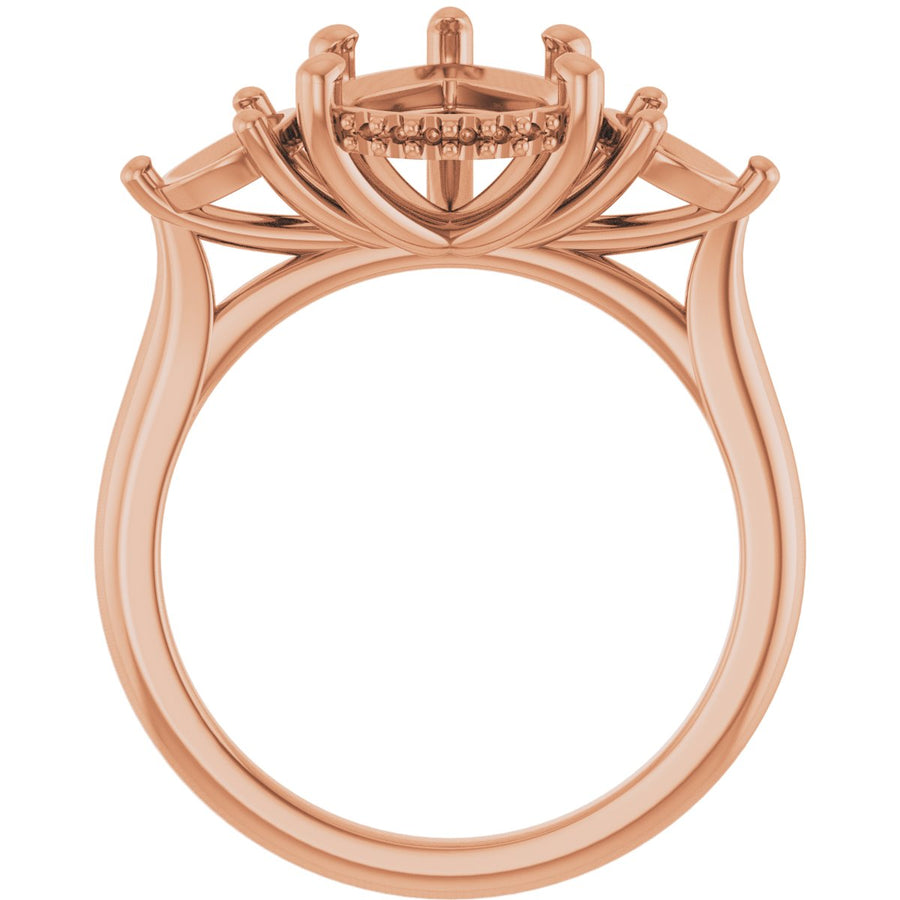 Pear Three-Stone Engagement Ring Semi-Mount - gallery - Series 124744