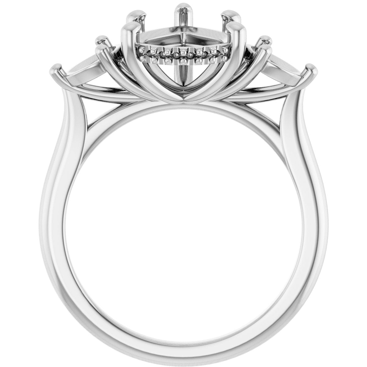 Pear Three-Stone Engagement Ring Semi-Mount - gallery - Series 124744