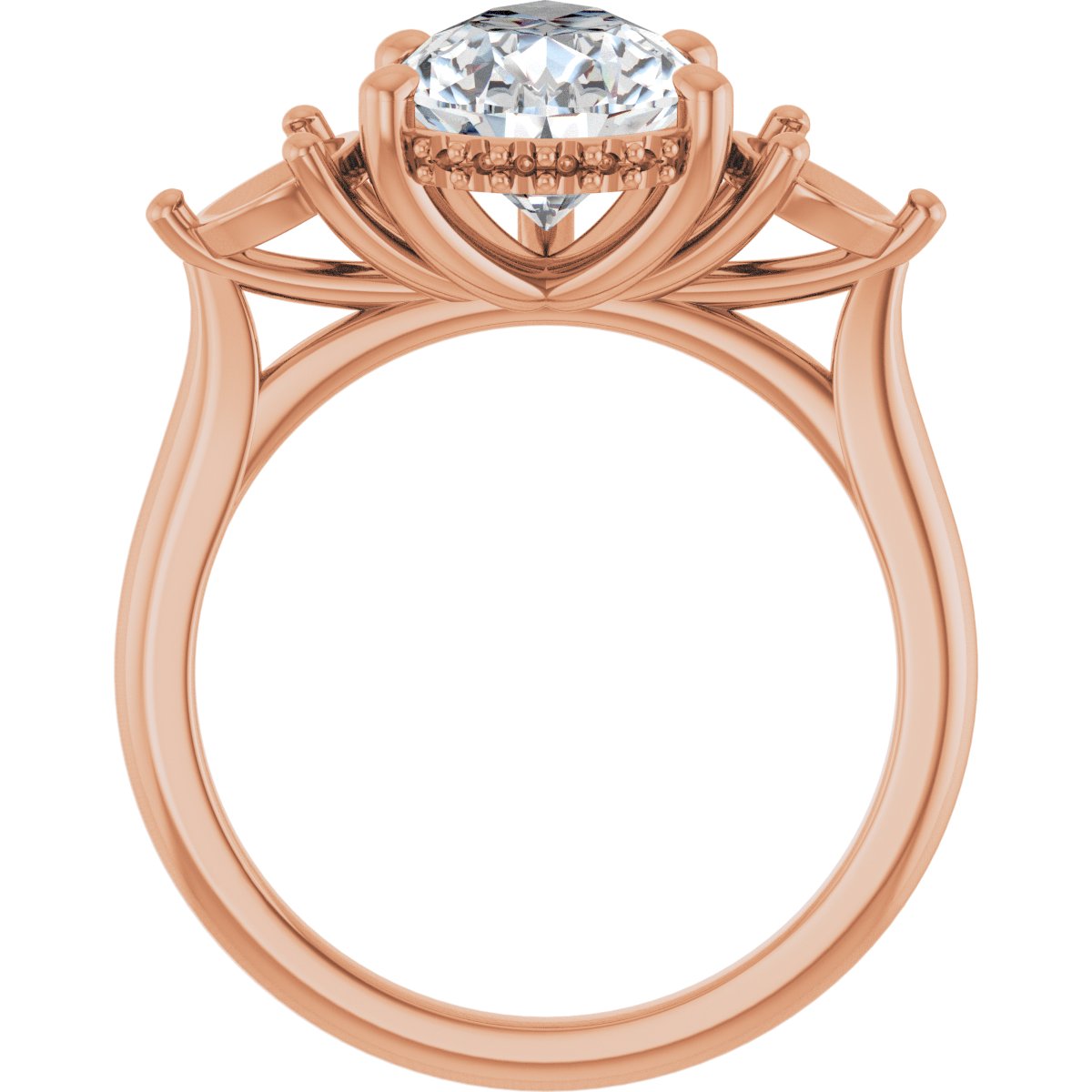 Pear Three-Stone Engagement Ring Semi-Mount - gallery - Series 124744