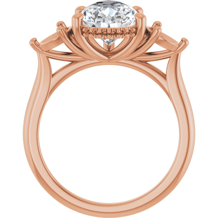 Pear Three-Stone Engagement Ring Semi-Mount - gallery - Series 124744