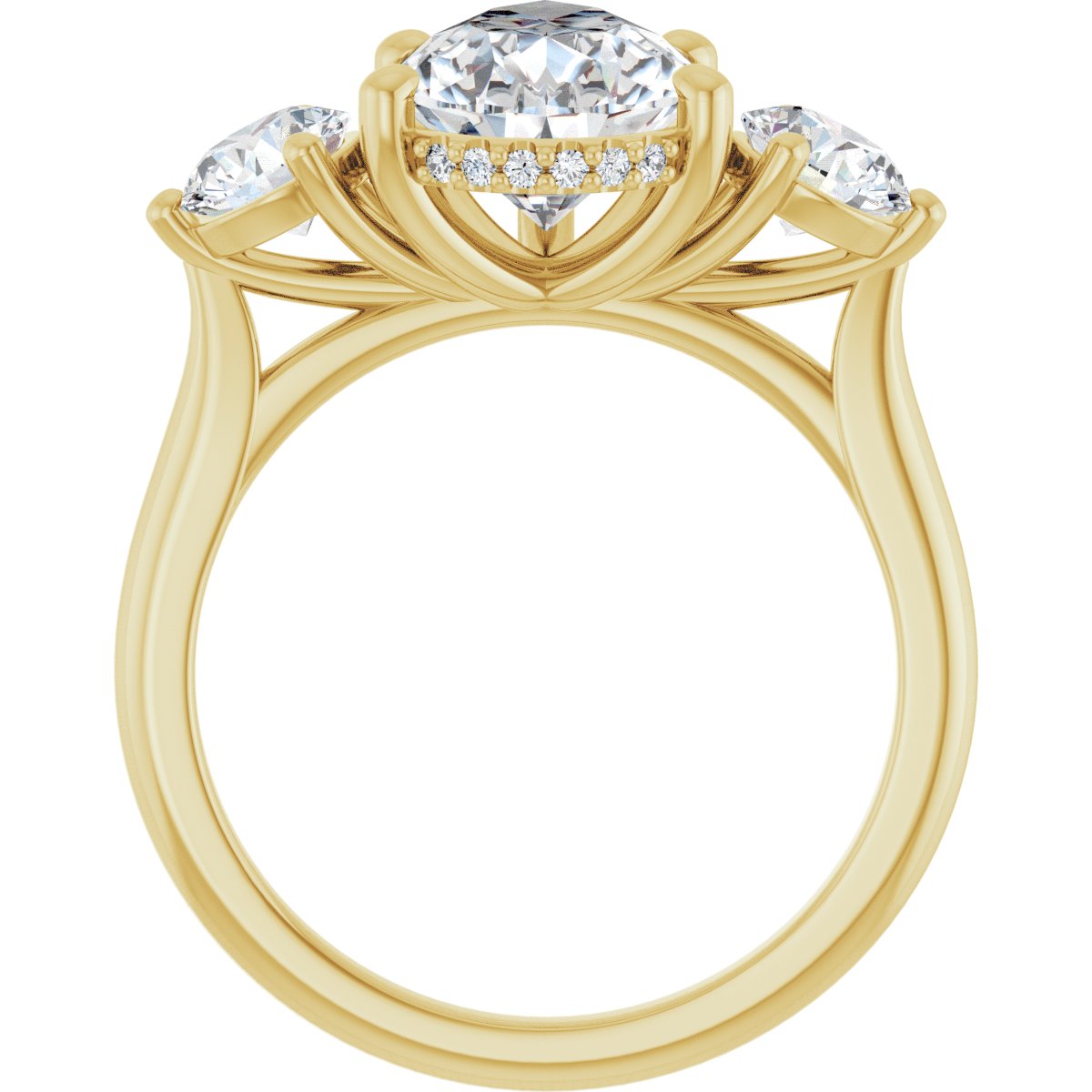 Pear Three-Stone Engagement Ring Semi-Mount - gallery - Series 124744