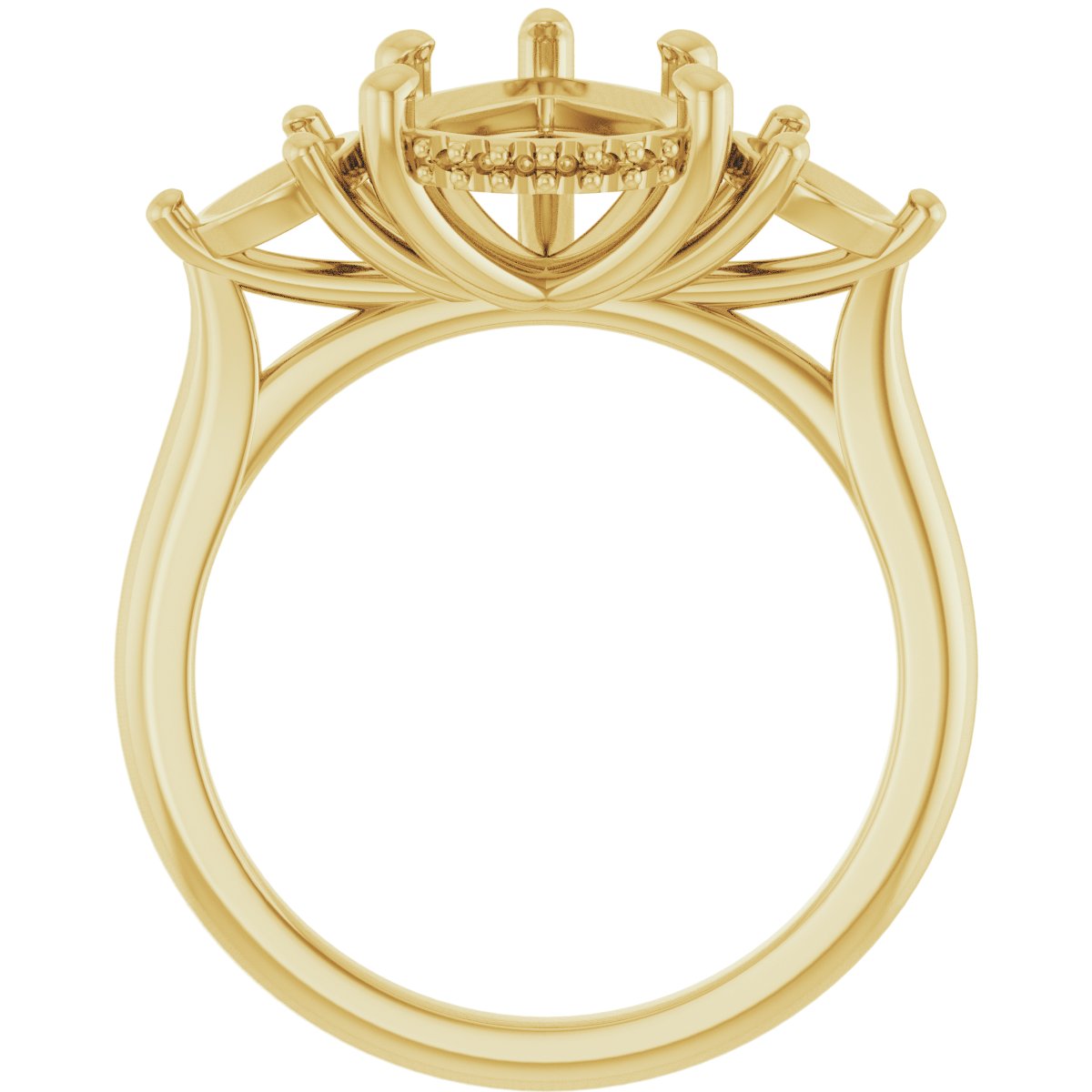 Pear Three-Stone Engagement Ring Semi-Mount - gallery - Series 124744