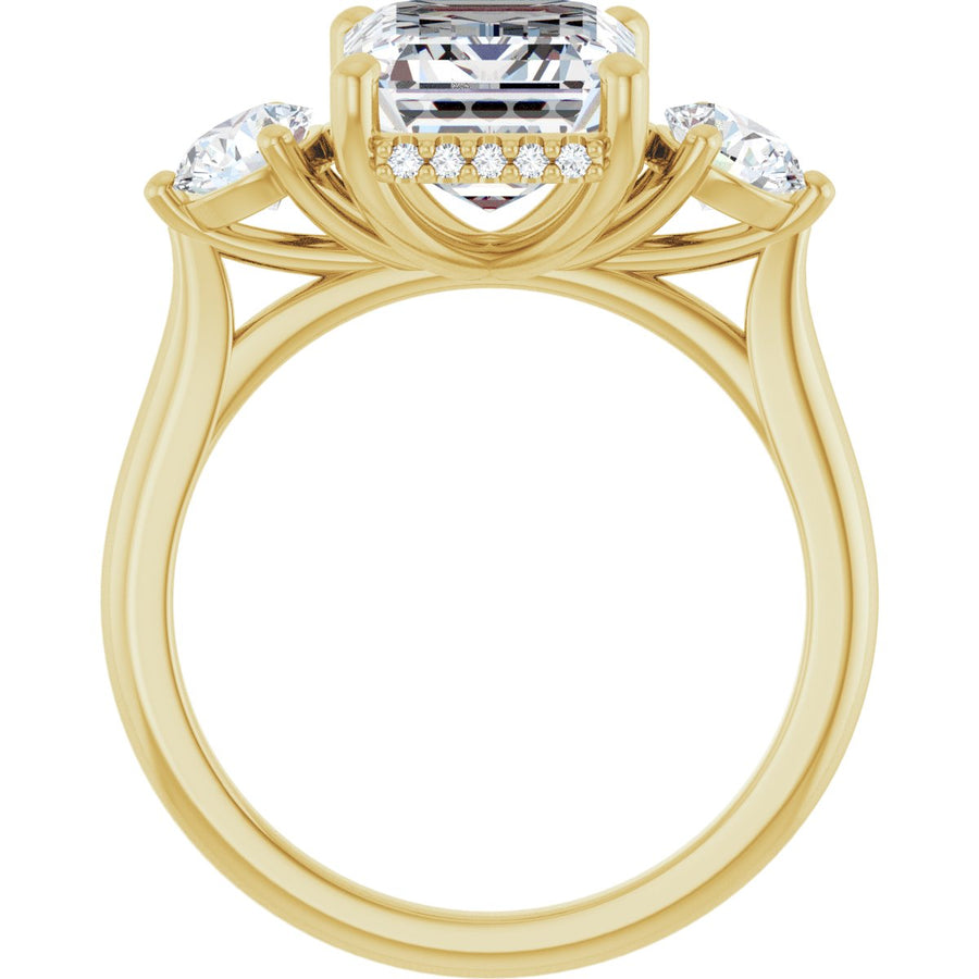 Emerald Three-Stone Engagement Ring Semi-Mount - gallery - Series 124744