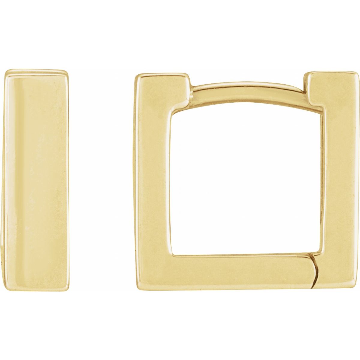 Square Huggie Hoop Earrings (15 X 15 Mm)