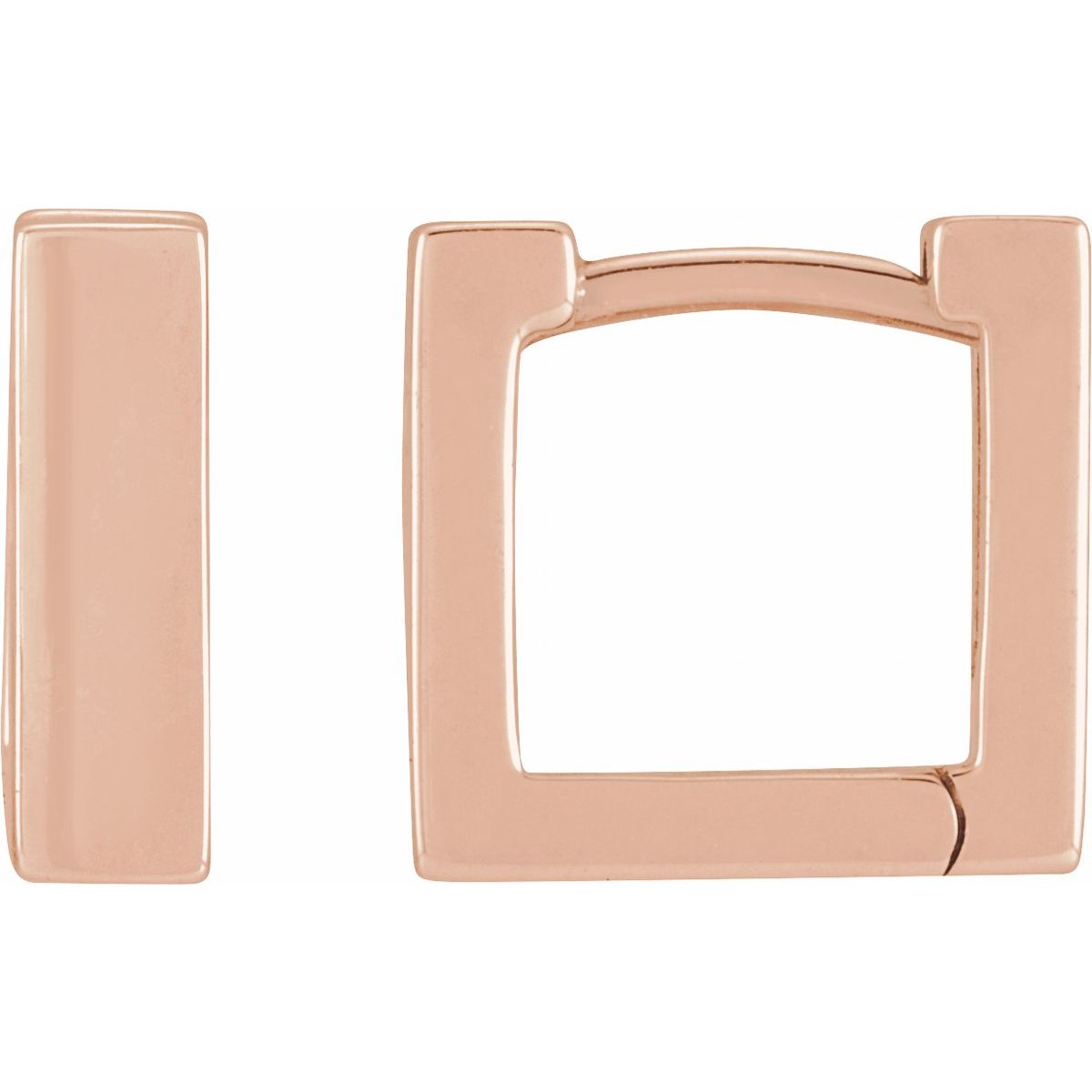 Square Huggie Hoop Earrings (15 X 15 Mm)