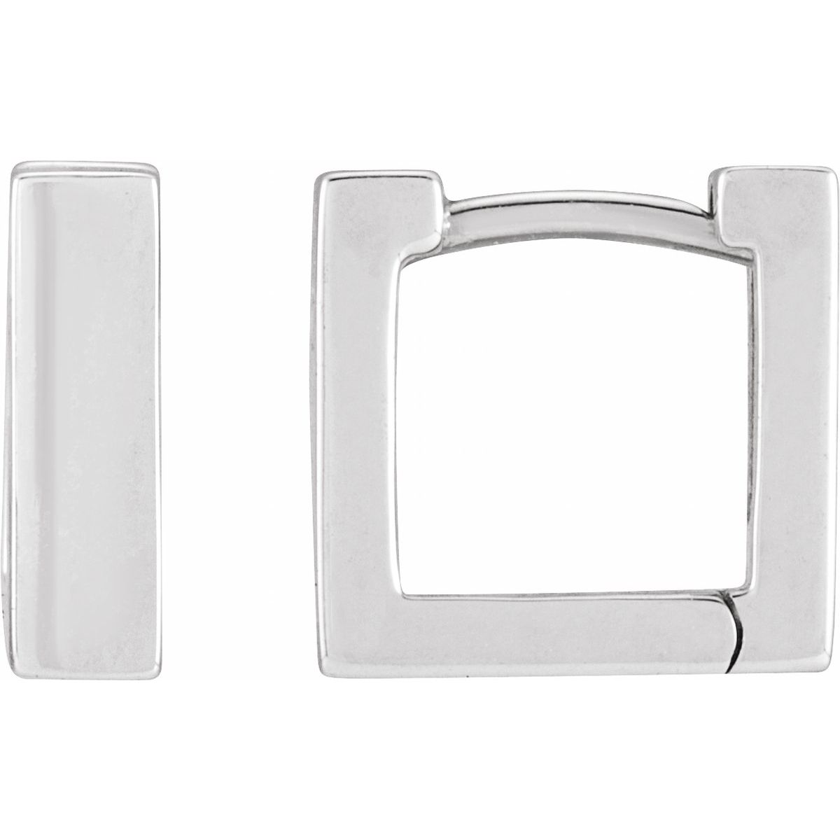 Square Huggie Hoop Earrings (15 X 15 Mm)